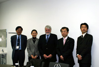 From the left, Prof. Tatsumi, Mrs.Tansho: JSPS, Prof. Erker, Mr. Motomura: Nagoya university.